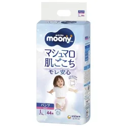 Japāņu autiņbiksītes-biksītes Moony L 9-14 kg, 44 gab.
