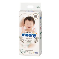 Japāņu MOONY autiņbiksītes NATURAL L - 38gab. 9-14kg,