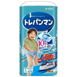 Japāņu Moony Training autiņbiksītes zēniem, L ,9-14kg, 34gab.