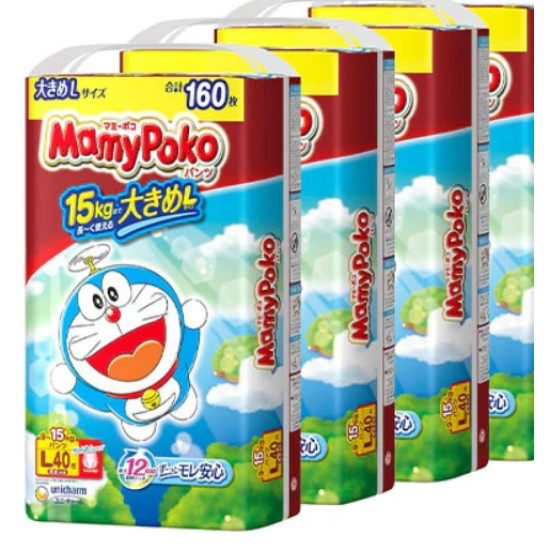 Japāņu autiņbiksītes-biksītes Mamy Poko Unicharm , L, 9-15 kg, 40 vnt.