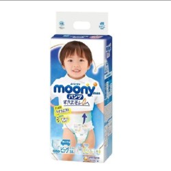 Japāņu autiņi-biksītes Moony XL, 12-17 kg, zēniem, 38 gab.