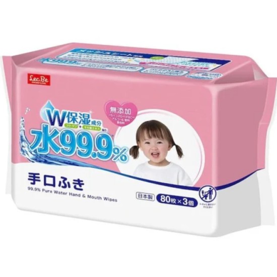 Lec.Be 99% Kūdikių drėgnos rankų servetėlės rankoms ir veidui 80vnt(80x1)